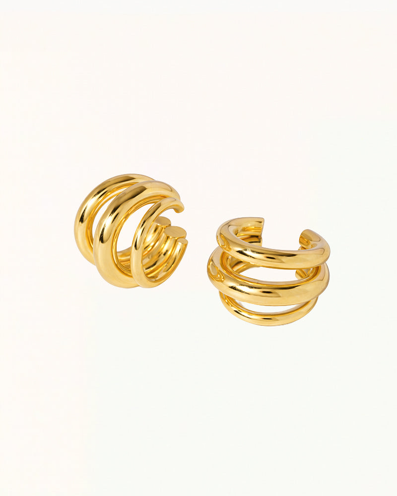 Gouden Triple Band Ear Cuff - Mayte