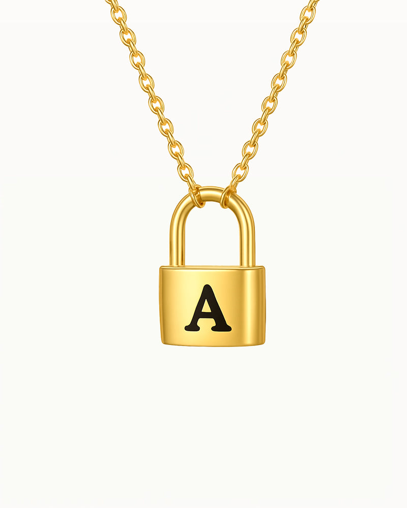 Initialenkette mit Schlossanhänger