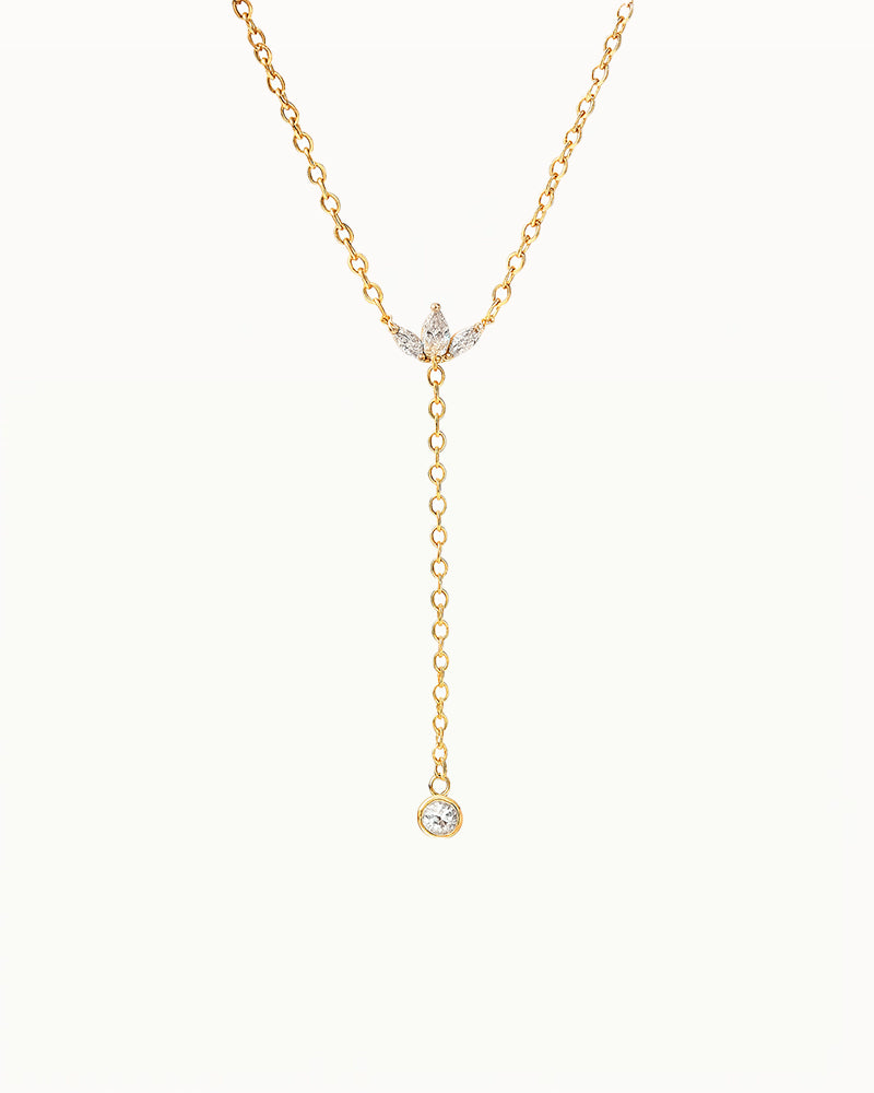 Minimalistische Gouden Y-Ketting met Steentjes - Jamie-Lynn