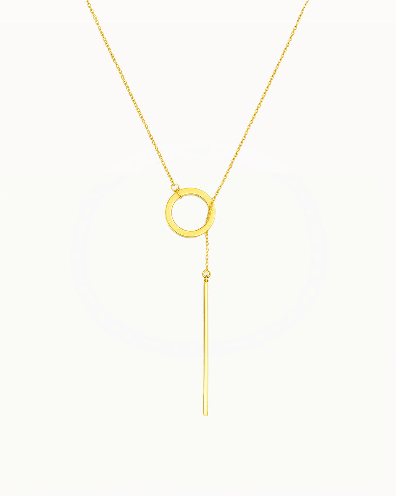Minimalistische Ketting met Cirkel en Staaf - Julia
