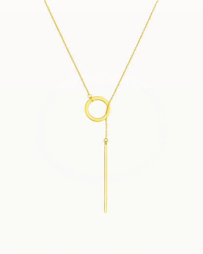 Minimalistische Ketting met Cirkel en Staaf - Julia