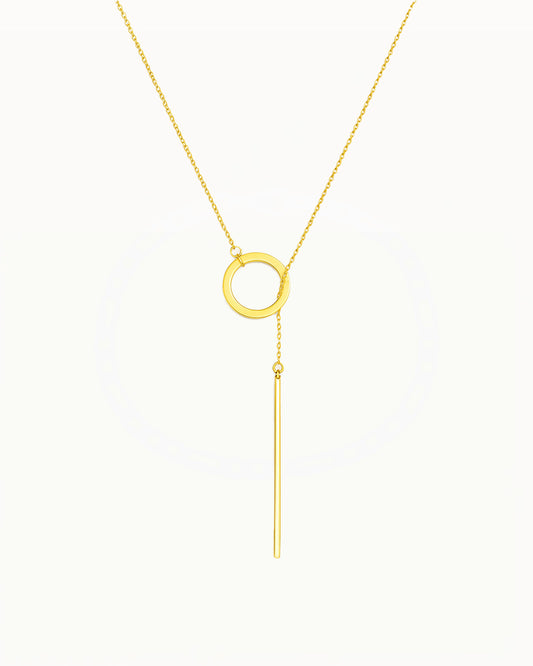 Minimalistische Ketting met Cirkel en Staaf - Julia