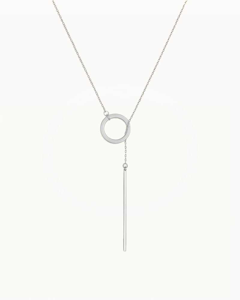 Minimalistische Ketting met Cirkel en Staaf - Julia