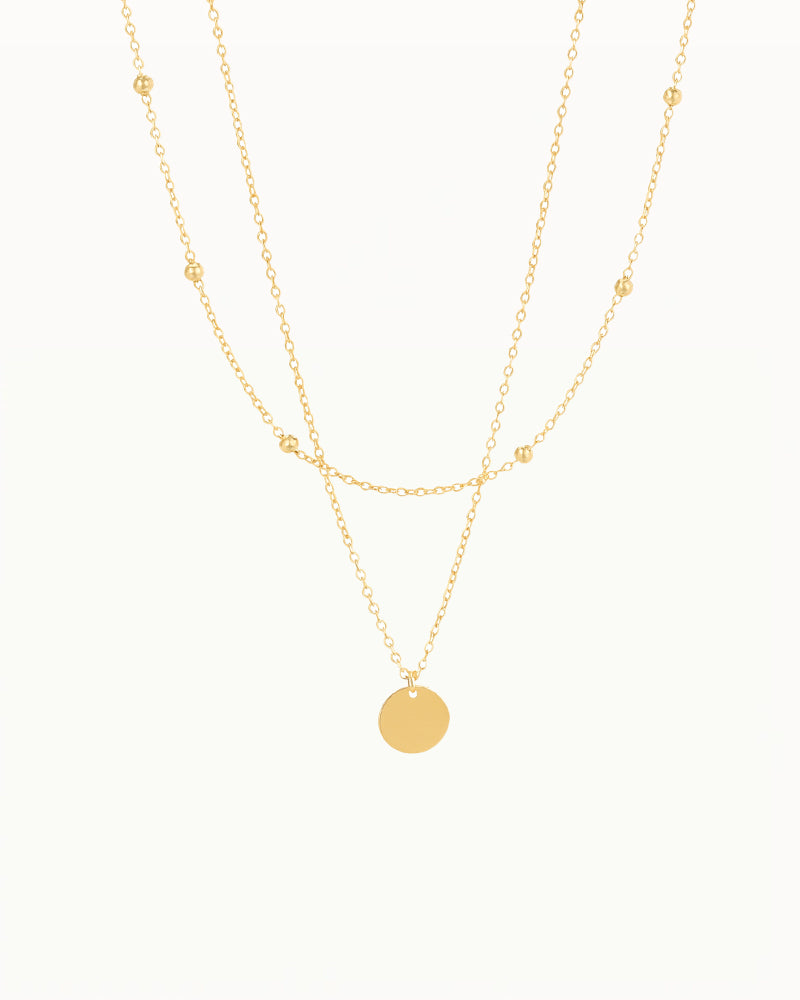 Minimalistische Dubbele Ketting met Bedel - Nataly