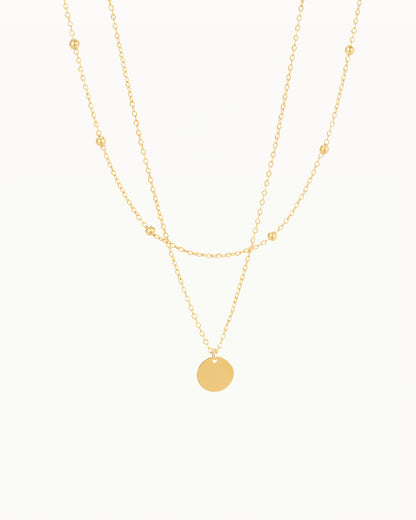 Minimalistische Dubbele Ketting met Bedel - Nataly