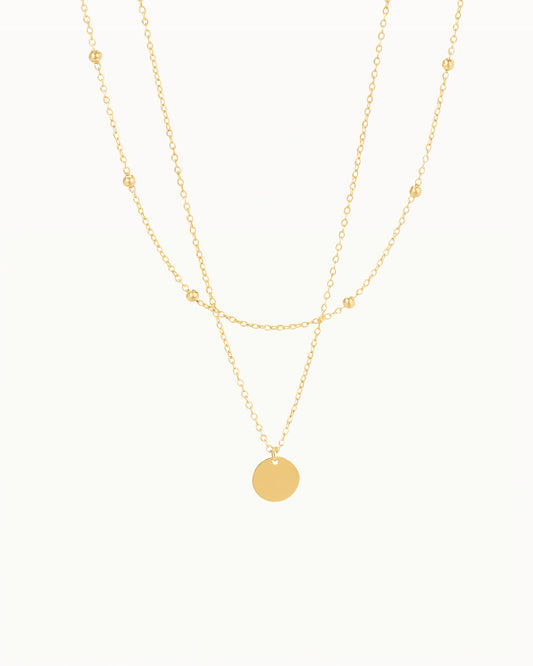 Minimalistische Dubbele Ketting met Bedel - Nataly