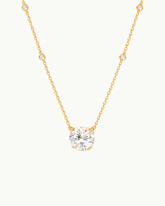 Goudkleurige Ketting met Kristal Hanger - Sara