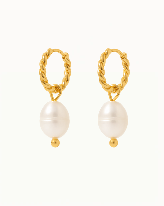 Twist Oorhangers met Parels - Alaina