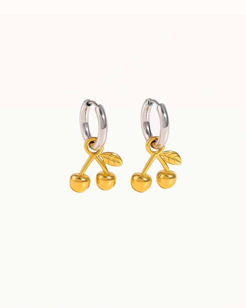 Waterproof Hoepeloorbellen met Kersenhanger - Lieke