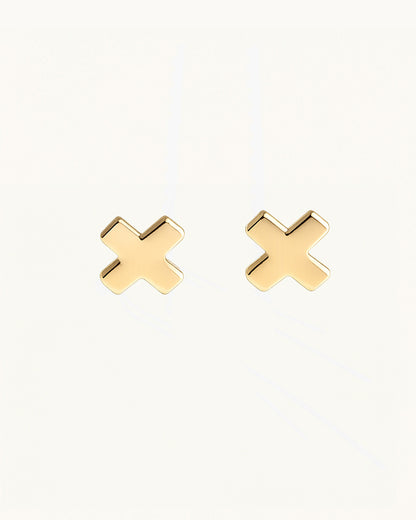 Subtle X-Shape Stud Earrings - Riley