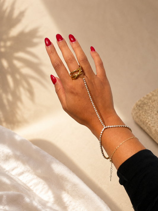 Luxe Kristallen Hand Chain - Philippa