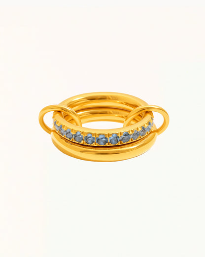 Gold Ring with Different Colored Stones - Isabella - R78