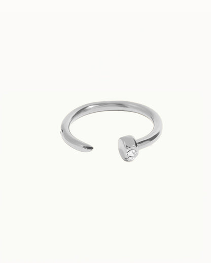 Open Spijker Ring met Steentjes - Jenny - R76