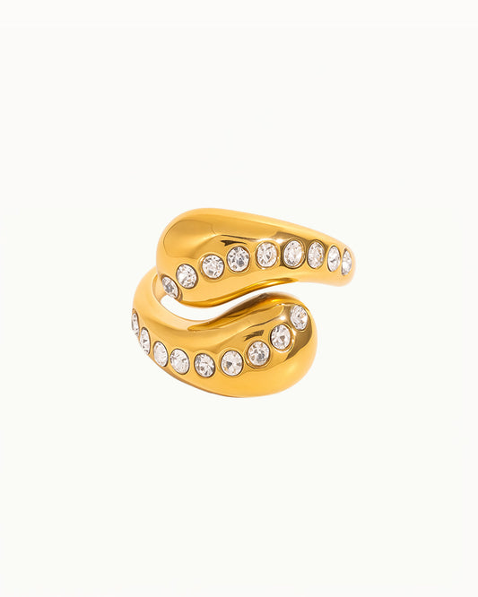Glanzende Open Ring met Kristallen - Laura - R68