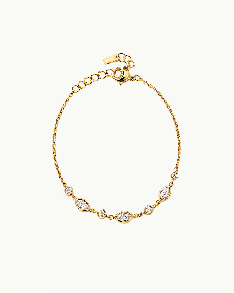 Gouden Armband met Marquise Kristallen - Stacey