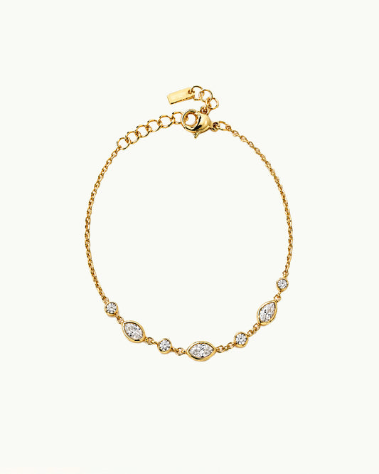Gouden Armband met Marquise Kristallen - Stacey
