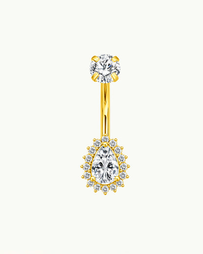 Titanium Navelpiercing Druppel met Steentjes - Jamilla