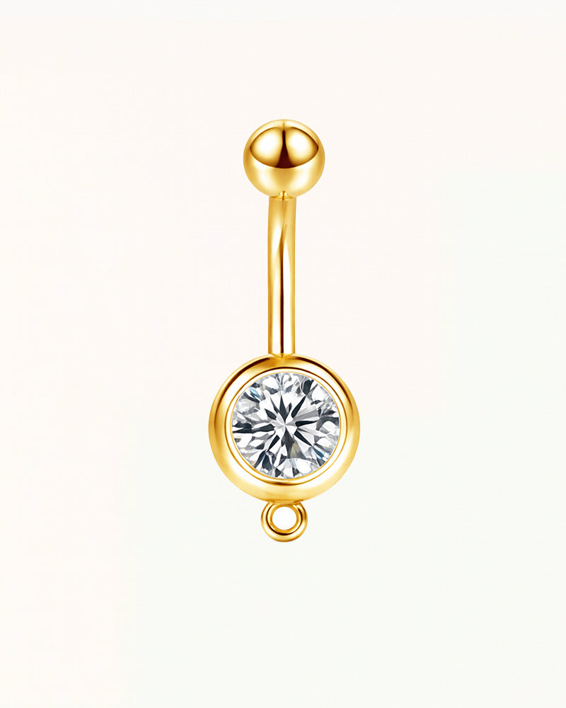 Titanium Navelpiercing met Kristal en Hanger-oogje - Kelsey