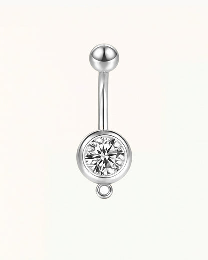 Titanium Navelpiercing met Kristal en Hanger-oogje - Kelsey
