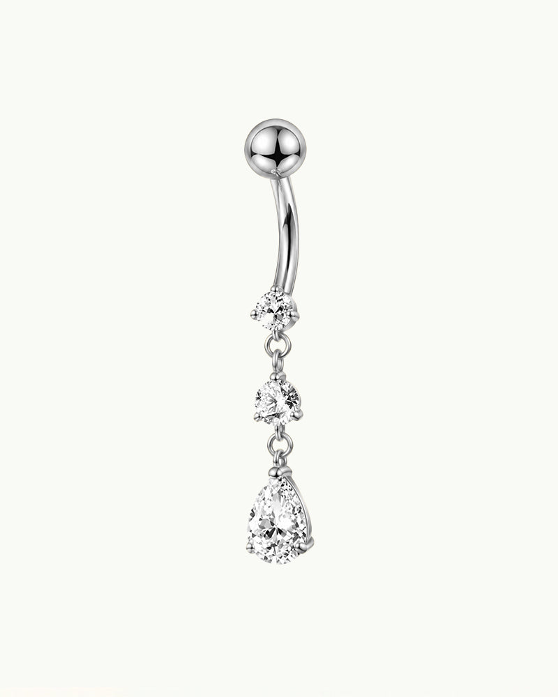 Titanium Navelpiercing Druppel Hanger met Steentjes - Lilou