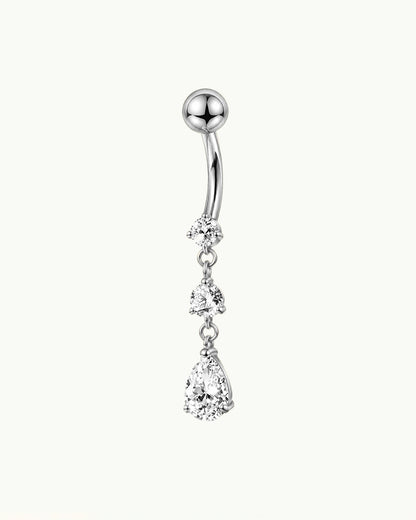 Titanium Navelpiercing Druppel Hanger met Steentjes - Lilou