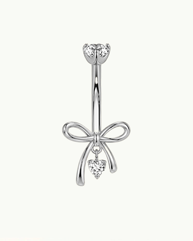 Titanium Navelpiercing Strik met Hartje - Lode