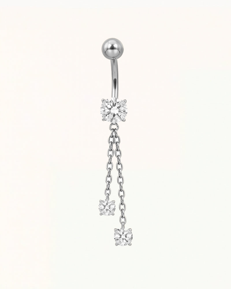 Titanium Navelpiercing met Hangende Ketting - Nellie