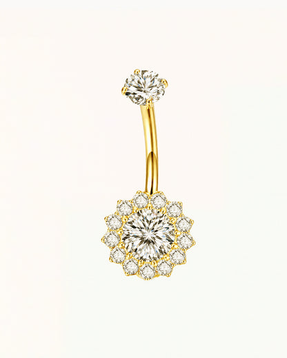 Titanium Navelpiercing met Zonvormig Kristallen - Sydney