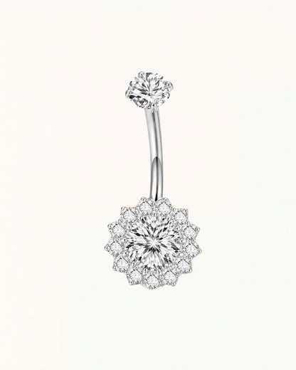 Titanium Navelpiercing met Zonvormig Kristallen - Sydney