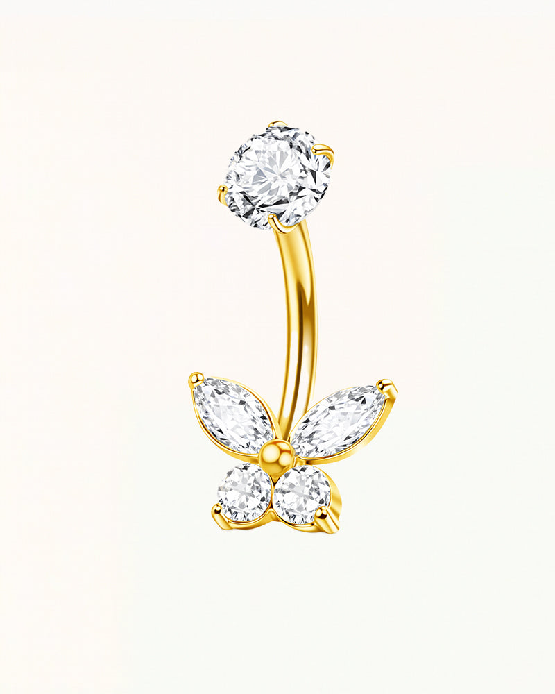 Titanium Navelpiercing met Vlinderdesign - Trixie