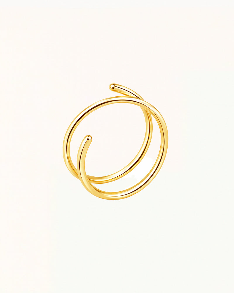 Titanium Neuspiercing Open Ring met Dubbel Design - Neve