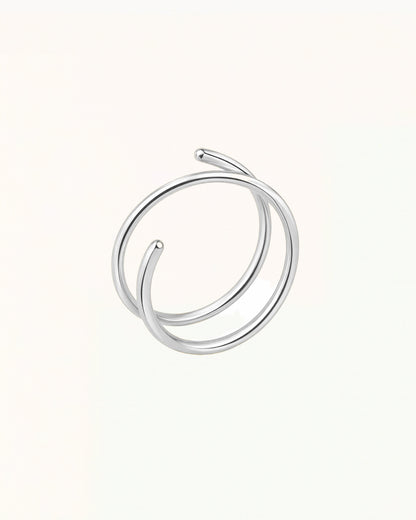 Titanium Neuspiercing Open Ring met Dubbel Design - Neve