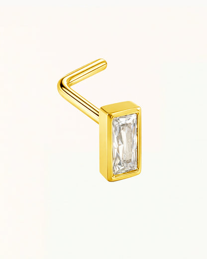 Neuspiercing L-vorm met Rechthoekige Kristal - Thalia