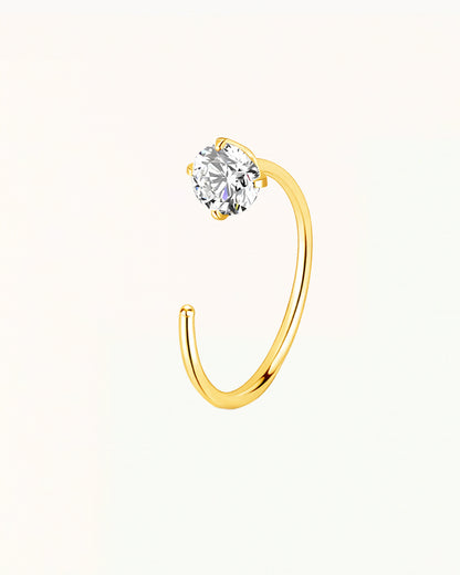 Neuspiercing Open Ring met Ronde Kristal - Xanthi