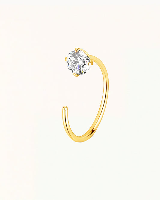 Neuspiercing Open Ring met Ronde Kristal - Xanthi