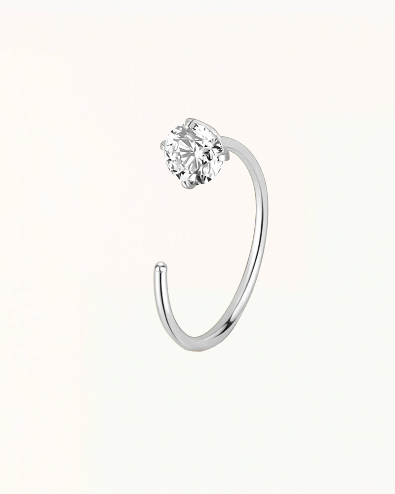 Neuspiercing Open Ring met Ronde Kristal - Xanthi