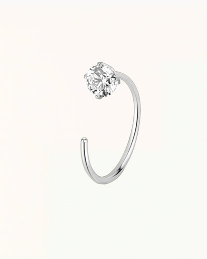 Neuspiercing Open Ring met Ronde Kristal - Xanthi