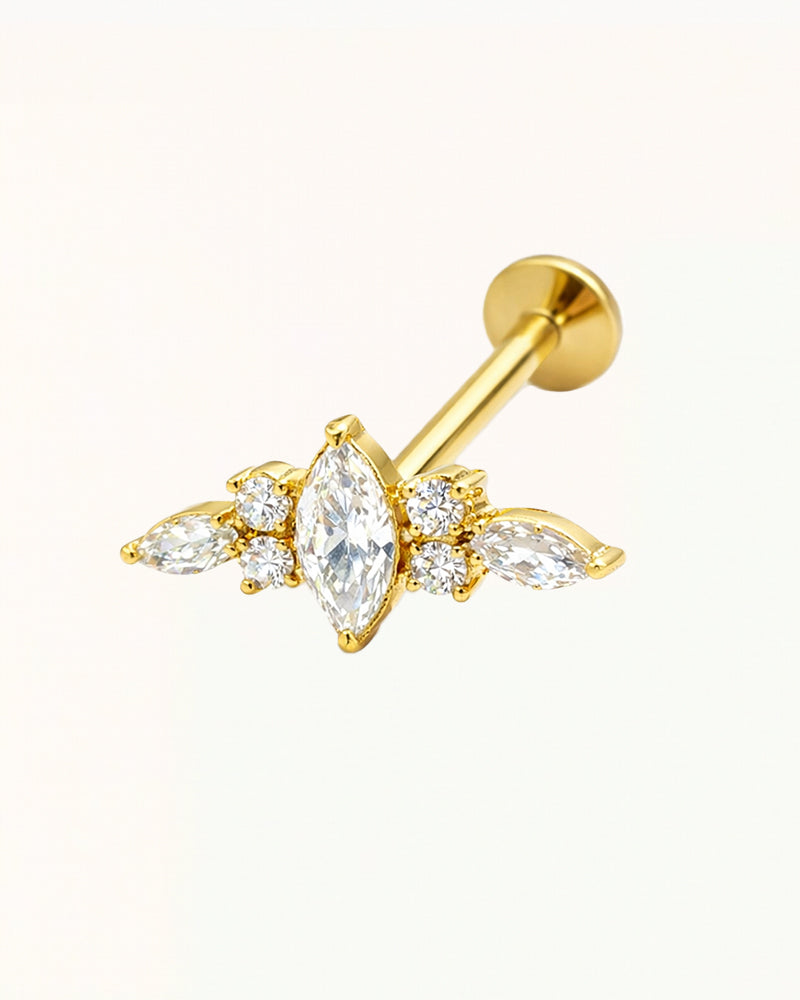 Titanium Ornate Piercing with Sparkling Stones - Alba