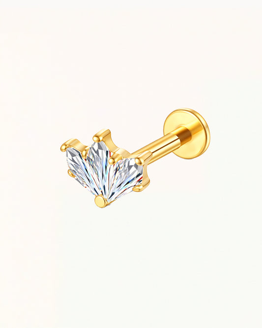 Titanium Waaier Vormige Kristal Piercing - Amelie