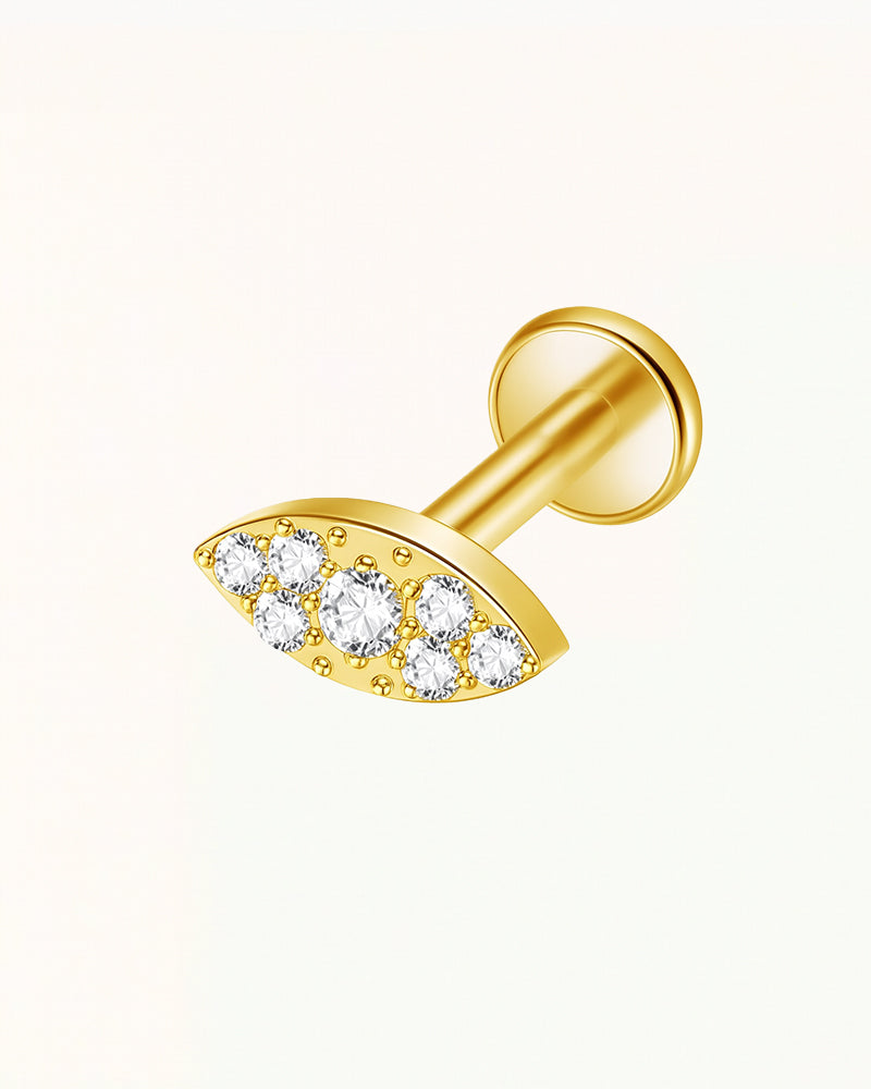 Titanium Ovale Piercing met Kristallen - Anouk