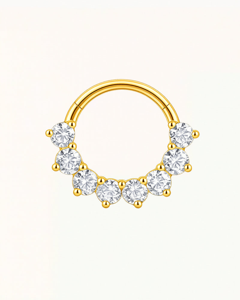 Titanring-Piercing mit funkelnden Steinen - Ciara