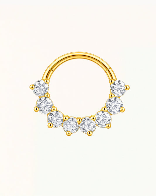 Titanium Ring Piercing with Sparkling Stones - Ciara