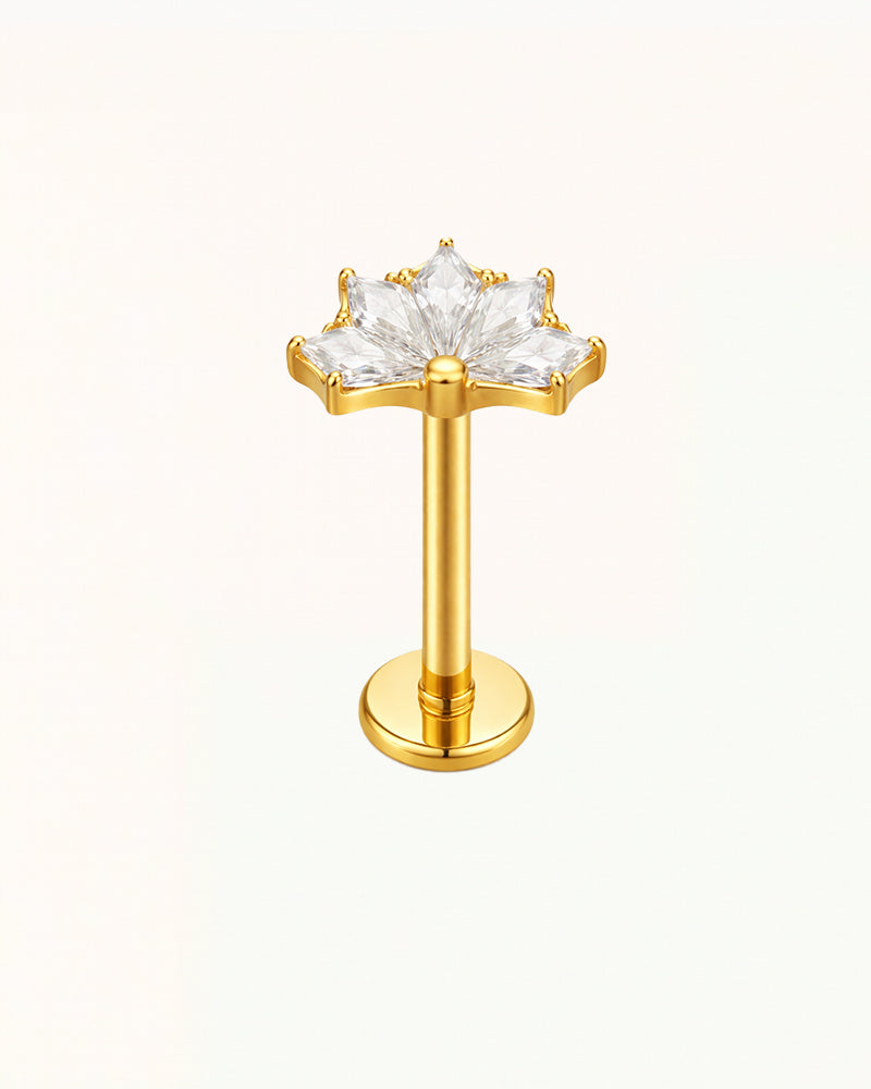 Titanium Lotus Bloem Piercing met Kristallen - Dakota