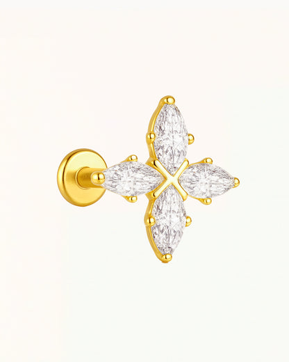 Titanium Piercing met Marquise-Geslepen Kristallen - Kacey