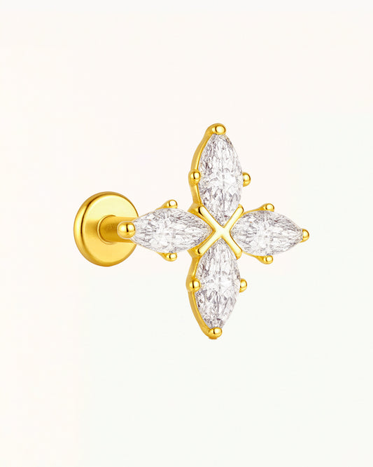 Titanium Piercing with Marquise-Cut Crystals - Kacey