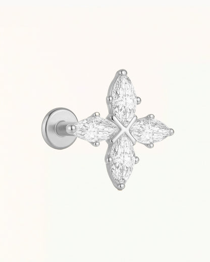 Titanium Piercing met Marquise-Geslepen Kristallen - Kacey