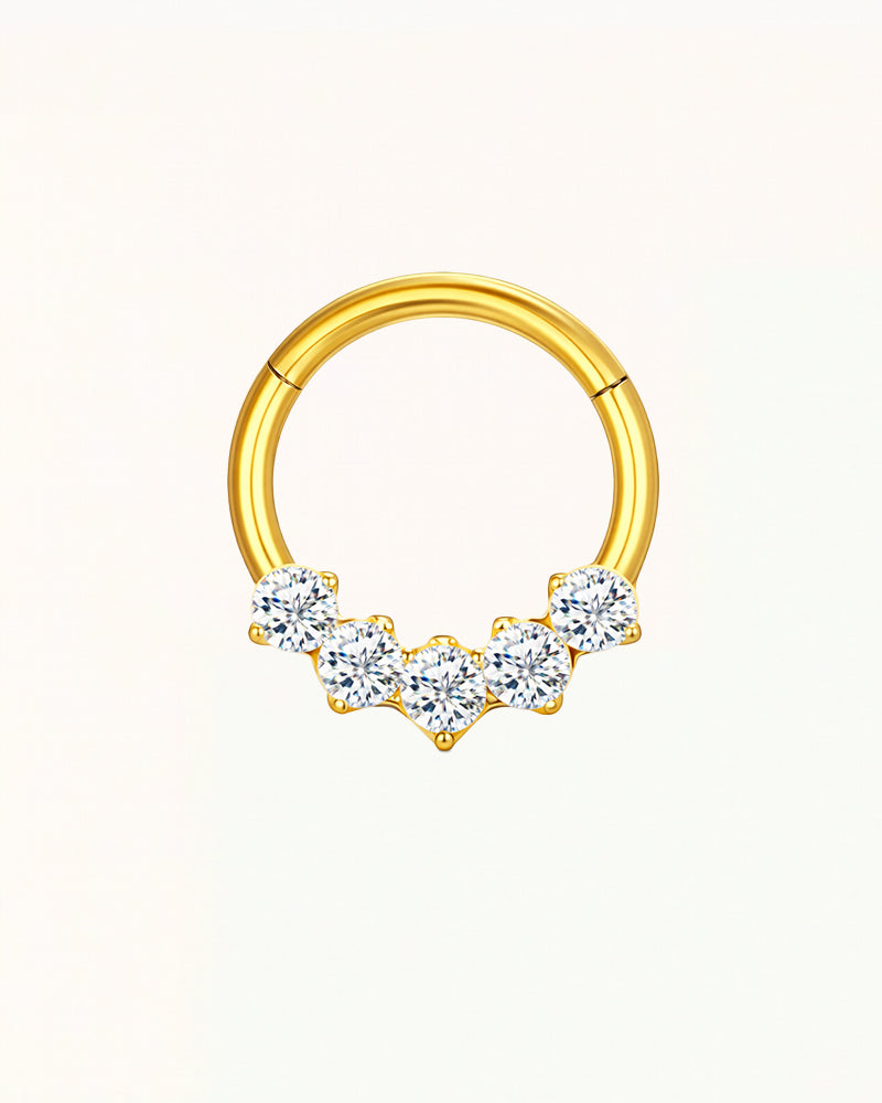 Titanium Daith Piercing met Kristallen - Keira