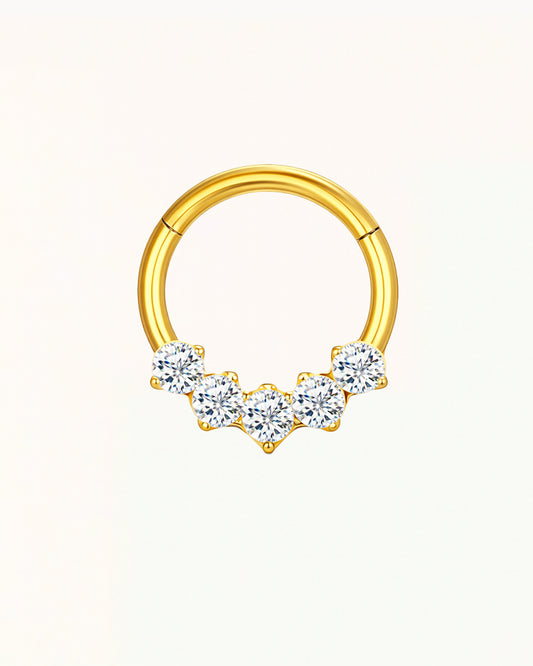 Titanium Daith Piercing with Crystals - Keira