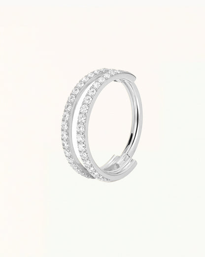 Titanium Dubbele Rij Kristal Ring Piercing - Miri