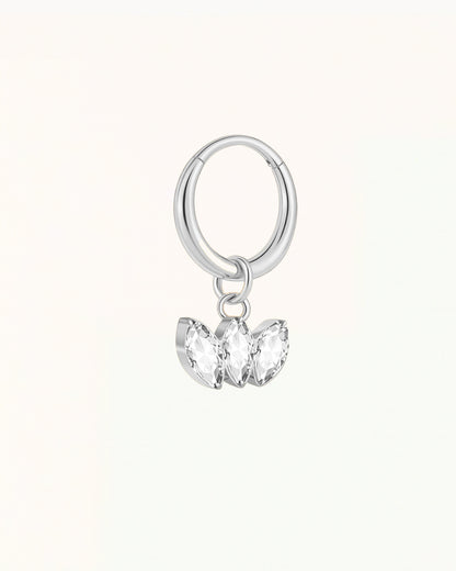 Titanium Clicker Piercing with Three Marquise Stones - Rebecca